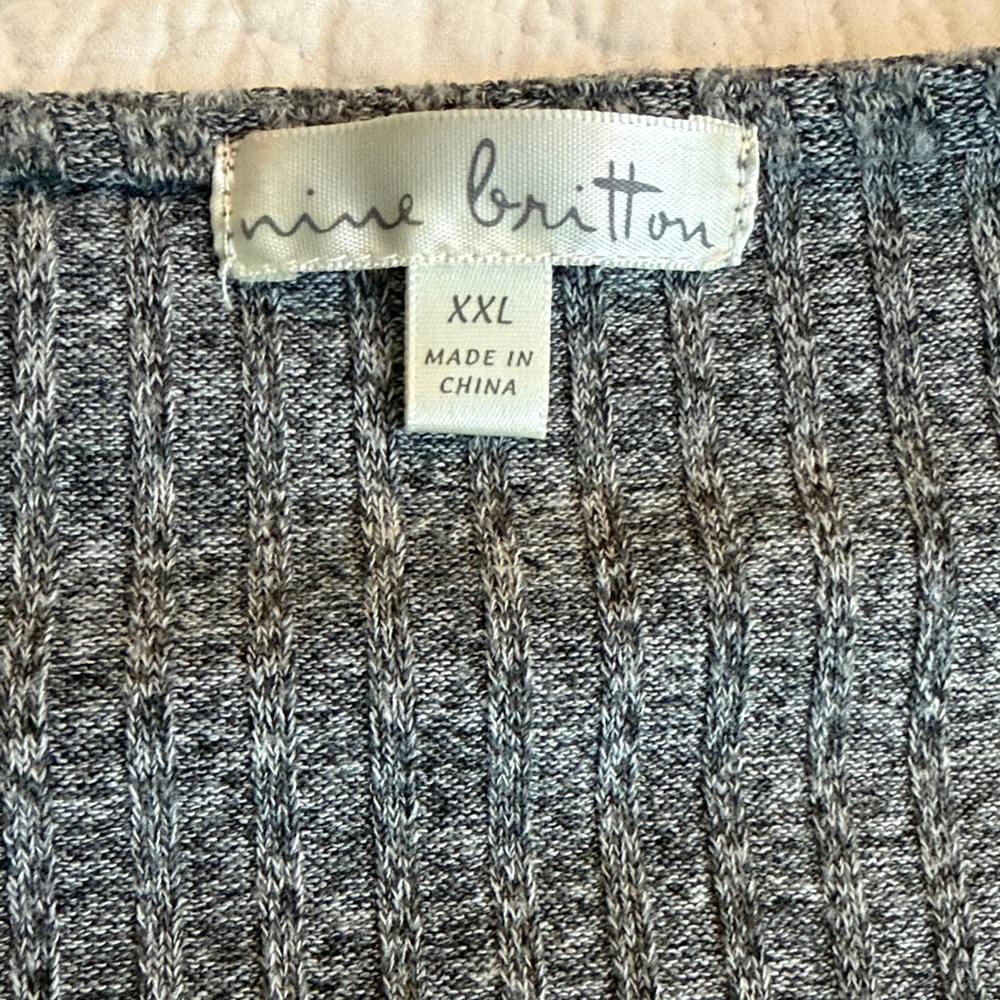 Nine Britton Gray Ribbed Dress - Picture 2 of 5